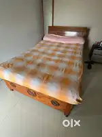 Pure Teak Wood Diwan Double Cot with storage
