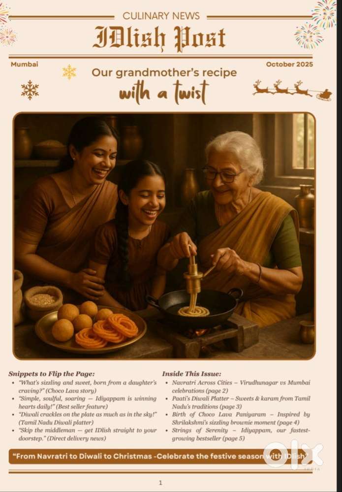 Dosa master - 2 Indian chef - 1 Kitchen helper - 1 Utility helper - 1