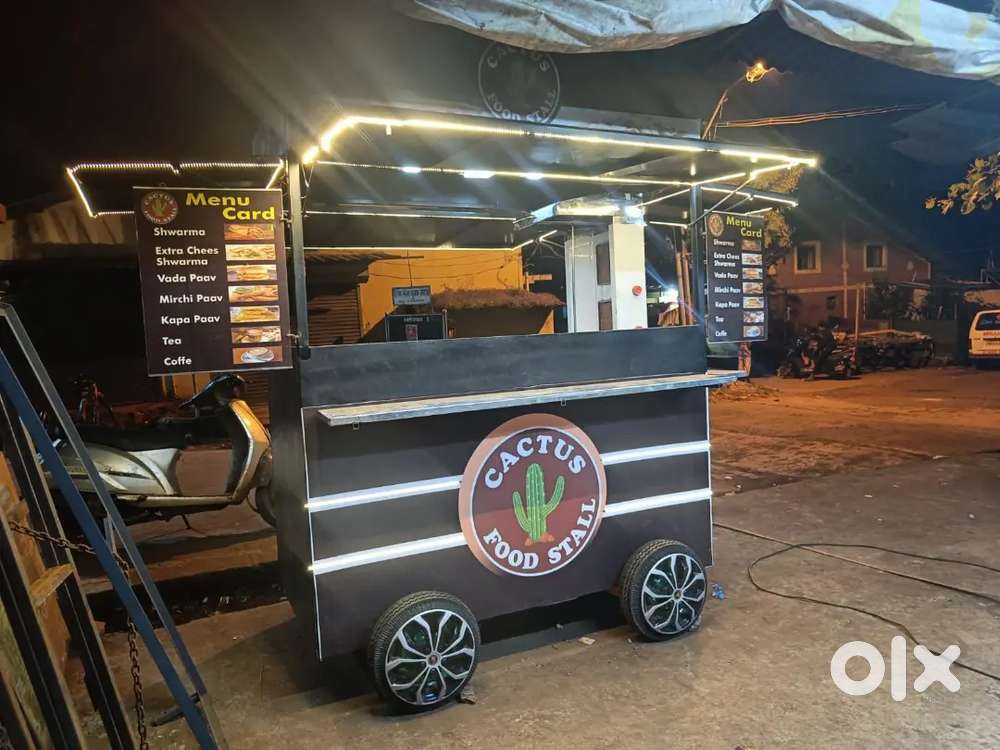 Food stall with shawarma machine