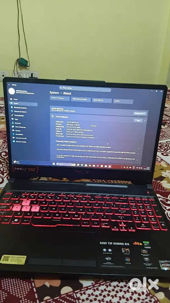 . Asus TUF A15 Gaming Laptop – 2 Months Old, Excellent Condition