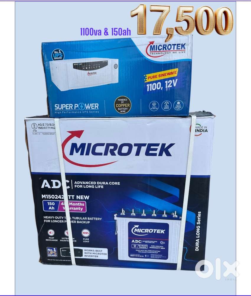 Brand newMicrotek inverter battery 1100va+150ah new year offer 17,500₹