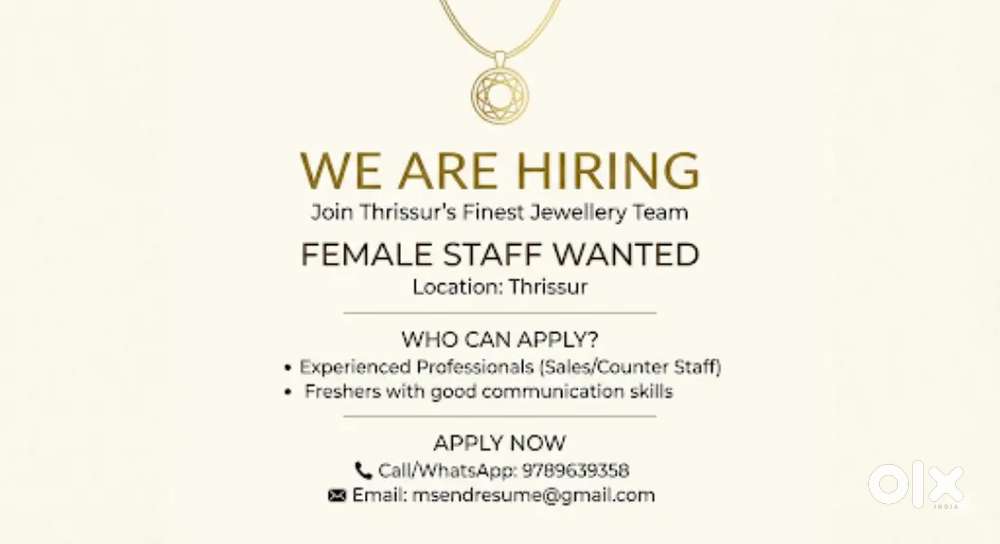 Female sales staff wanted