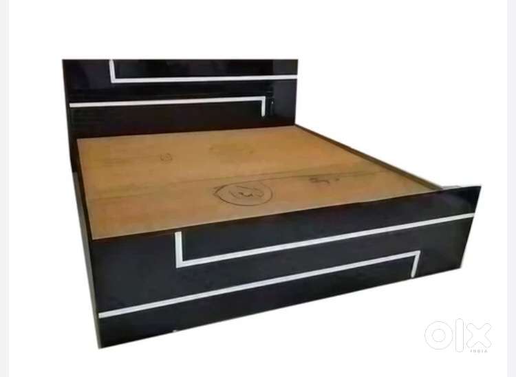 Today special buy new double bed with box -6990/-Emi bhi