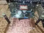 Sofa 3/2/2 with center table glass ,one sofa cover bra nd new