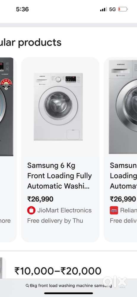 Washing maching front load, smart tv 43 inch dolby sound ,cooler , fan