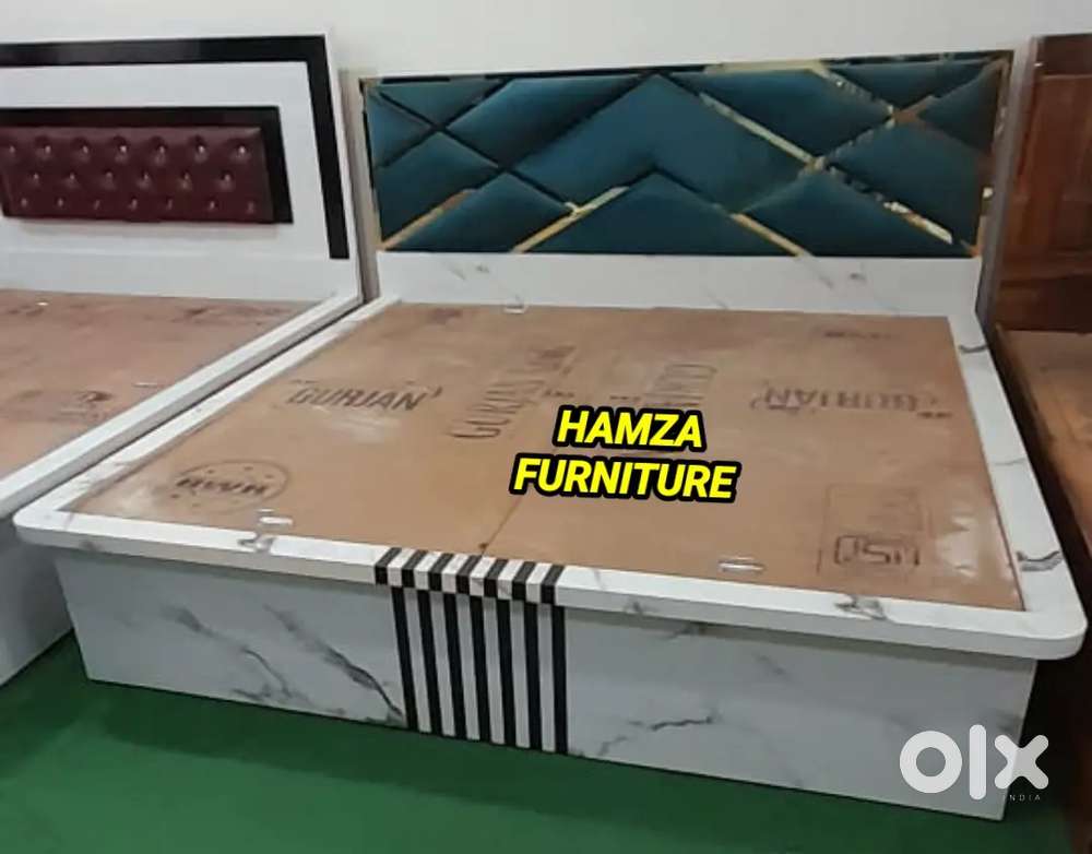 HAMZA FURNITURE New look plywood king size bed Bajaj finance available