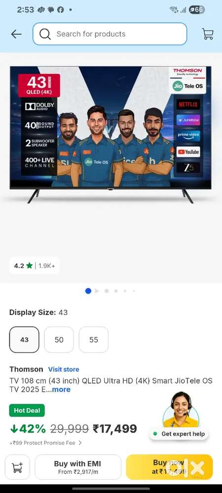 Thomson 43 inch 4k dolby for sale