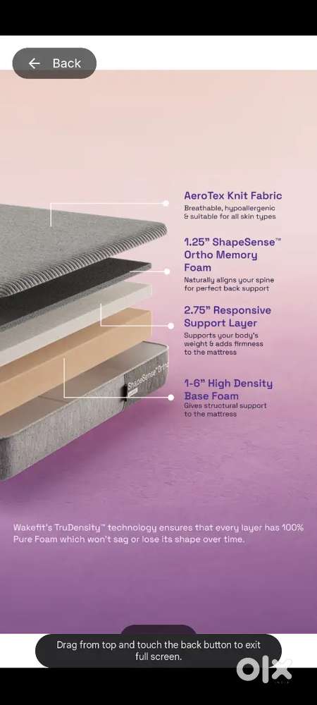 Wakefit premium shapesense, orthopedic mattress with 10 year warranty