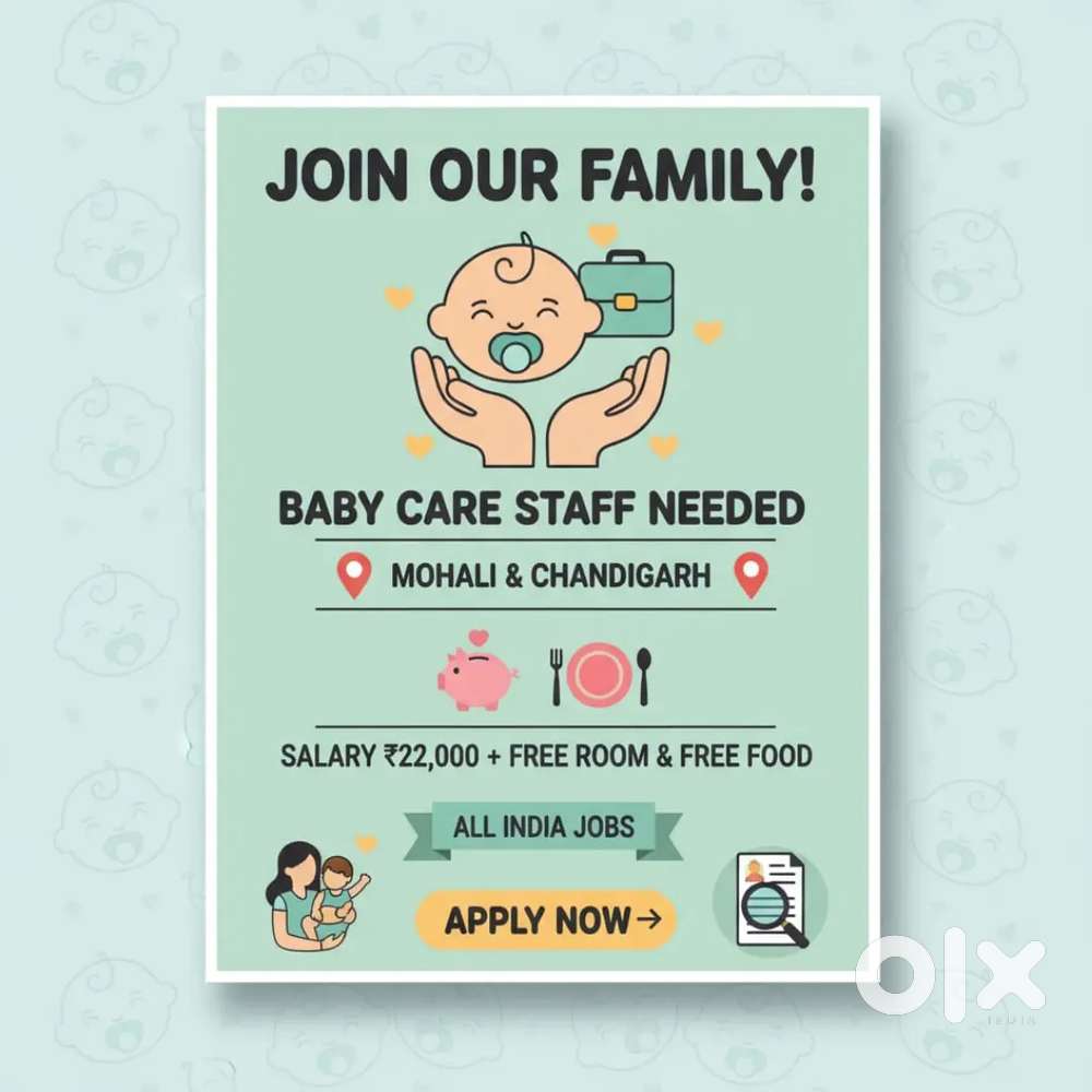 Urgent Required Baby Care Staff,  Food, Room Free
