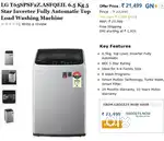 LG T65SPSF2Z.ASFQEIL 6.5 Kg 5 Star Inverter