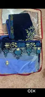 A beautiful party wear saree with a combination of 2 beautiful colours