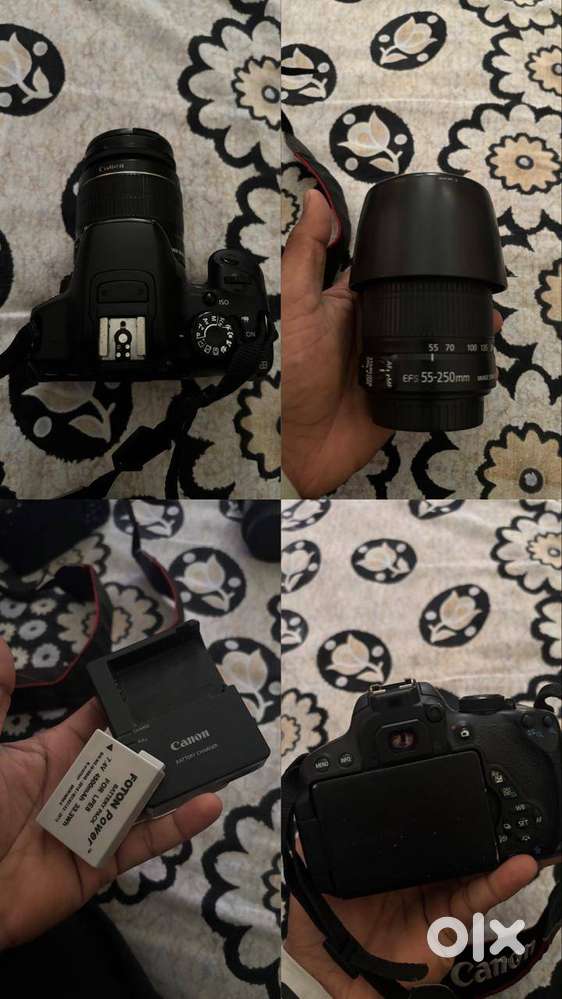 CANON EOS 700D WITH BOTH LENSES(18-55mm and 55-250mm) AND BAG
