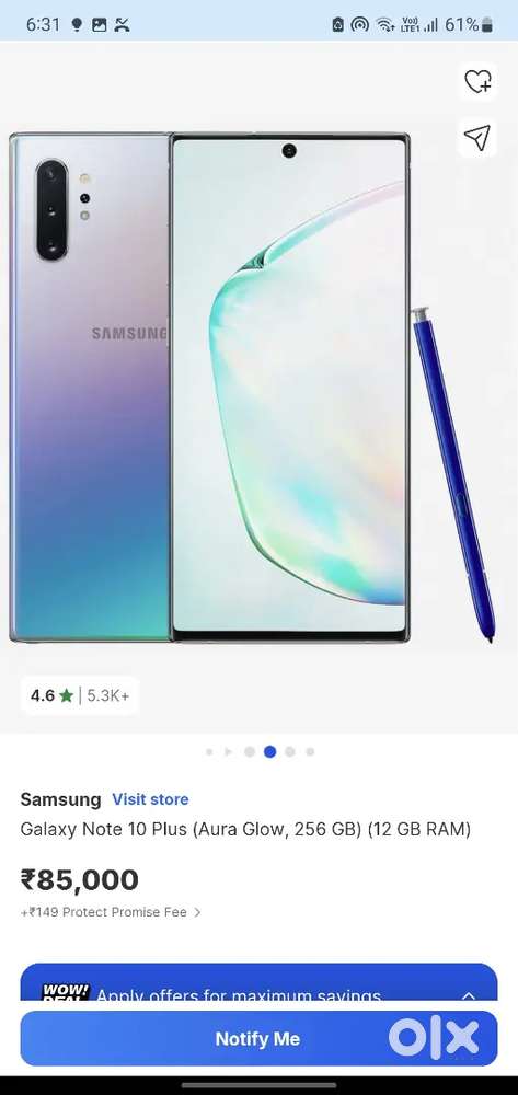 Samsung galaxy note 10 plus 12/256 mint condition