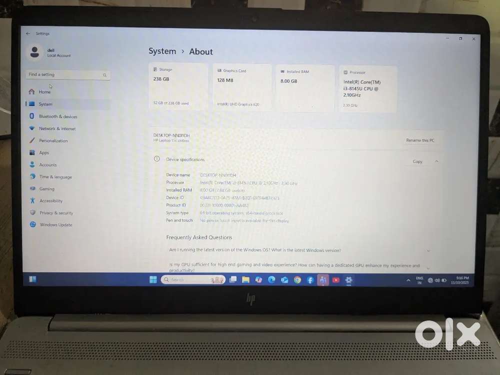 Hp laptop  Desktop NNOI1DH