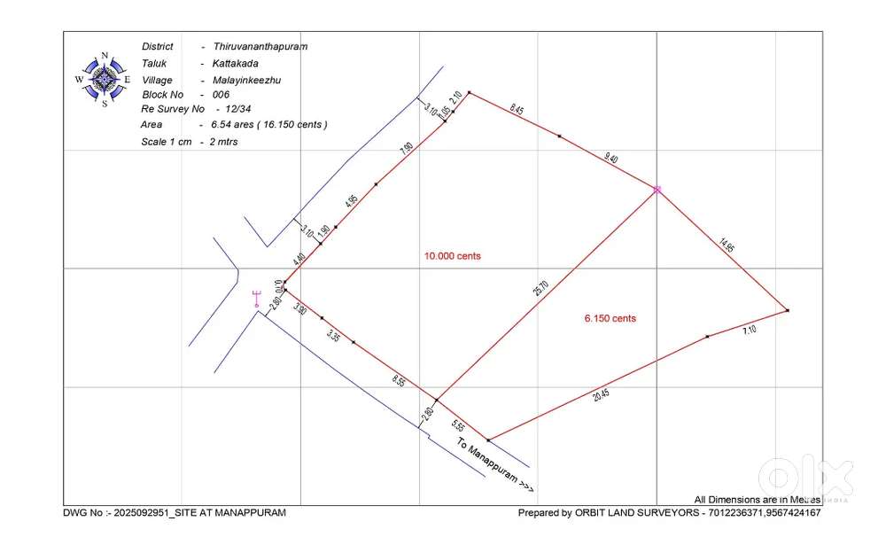10 cents plot for sale near Malayinkeezhu