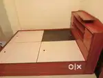 Wooden bed 5/6 with storage@6000 and wooden almirah@2500
