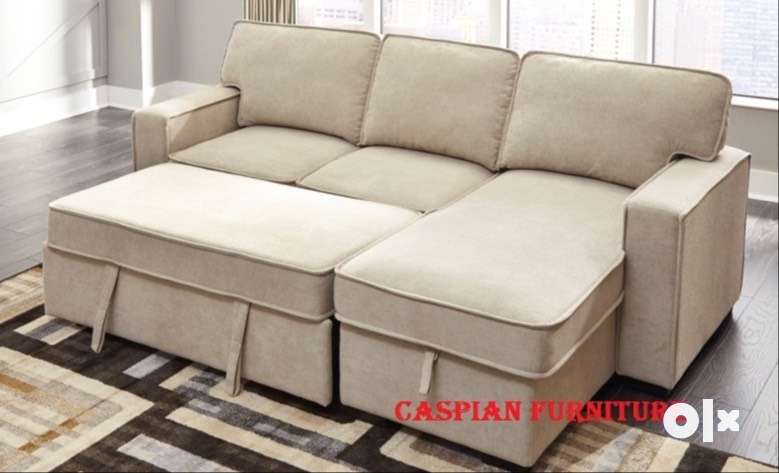 Caspian Furniture :- Best offer on L shape sofa cum bed with free deli