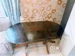 Glass Top Wooden Dining Table - Good Condition - Urgent sale