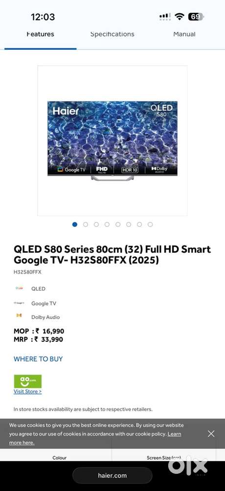 haire smart tv qled 2 days i want to buy monitor
