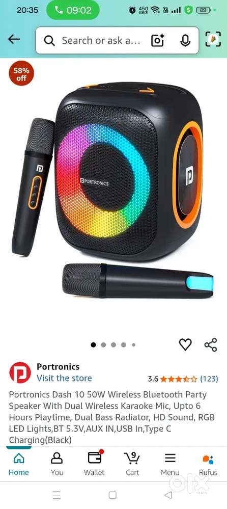 Desktop Computer Full set-up with Portronics Dash 10 Wireless Speaker