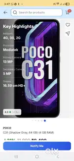 Poco c31 64gb ram