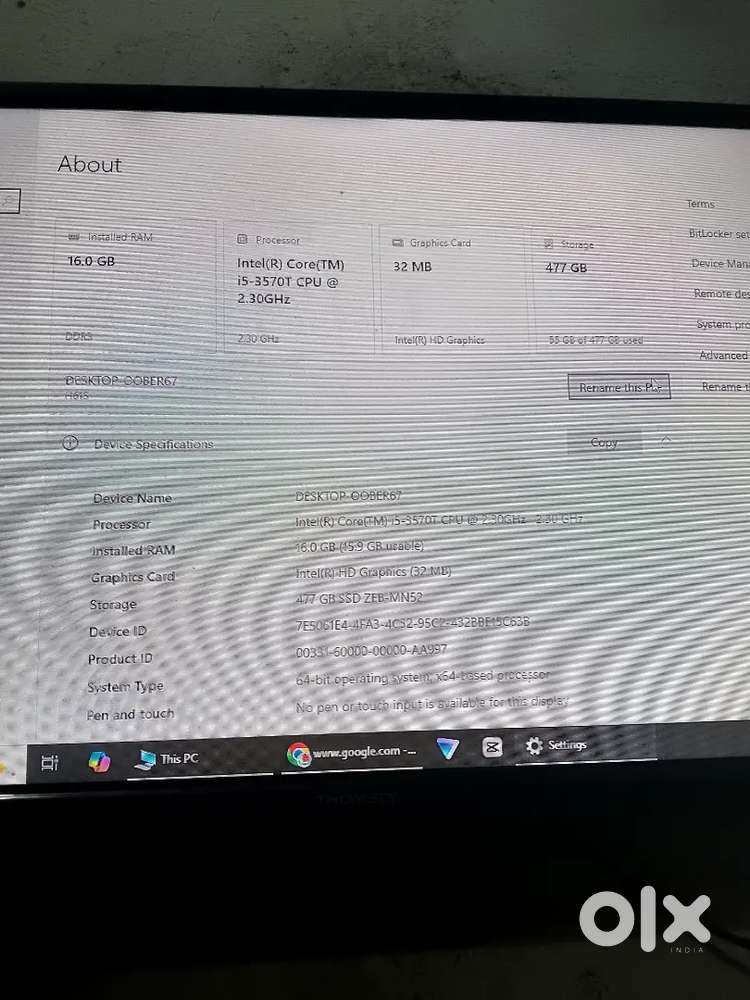 Intel i5 desktop 16GB RAM 512GB SSD