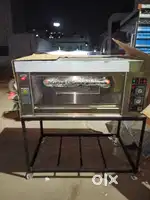 Imported Gas Single Deck Double Tray with Stone Pizza Oven