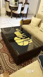 Centre Table with⁠ Storage & glass top