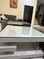 Solid Wooden Center Table with tuffan glass for sale