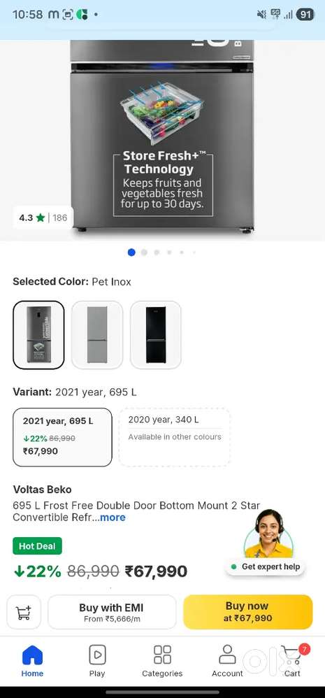 Voltas Beko 695 L fridge