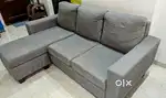 6 feet L shape 3 seater sofa (grey colour)