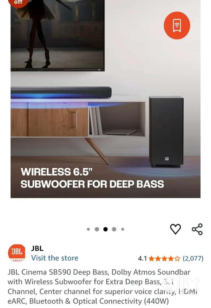 JBL sound bar new 1 month old