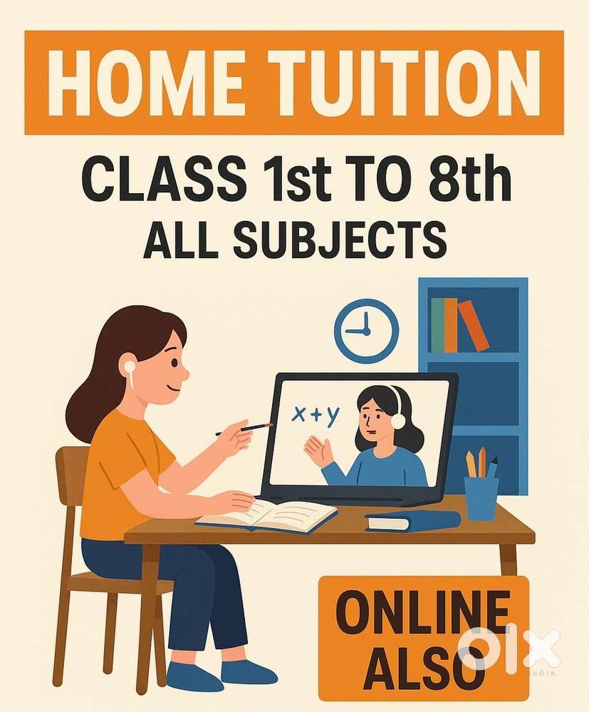 Home Tuition for Class 1st to 8th – All Subjects (Online & Offline)