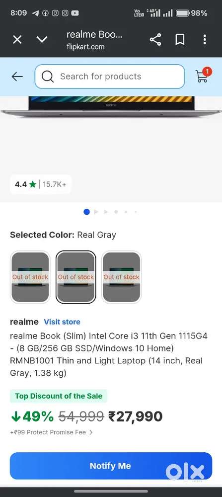 Realme slimbook i3 11th gen display kharab h