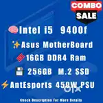 Intel I5 9400f + MotherBoard Processor 16GB Ram / 256GB Ssd / 450w Psu