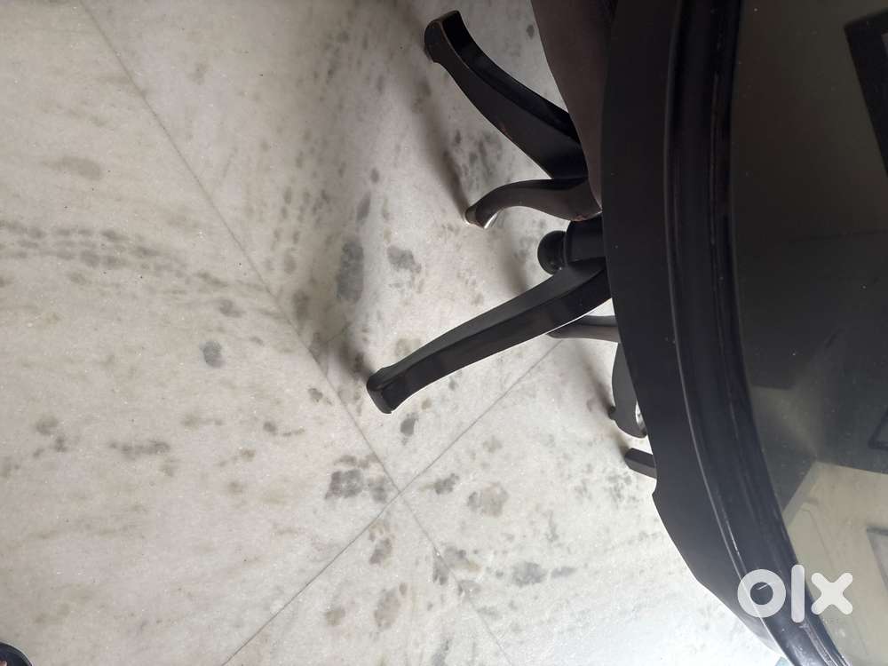 Wooden table with glass top.. stain free fabric chairs