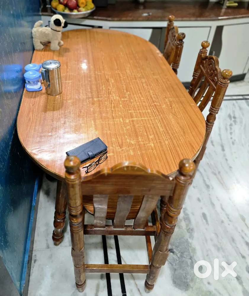 Teak Wood Dining Table 6 Chair