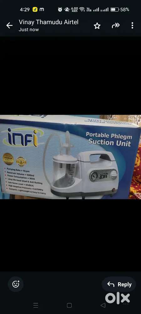 Low Price Infi Suction unit for patients for home and clinics use .