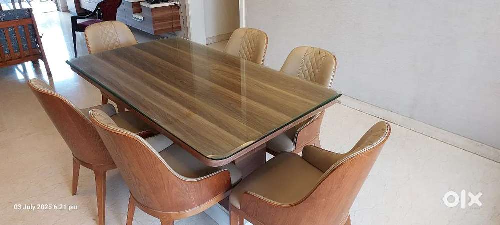6 seater dining table with 6 chairs