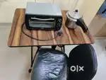 Table, featherlite chair,  Prestige OTG, Steel induction base cook 3L