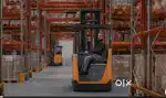 forklift operator reach stacker