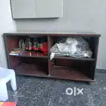 Lcd cabinet with book rack