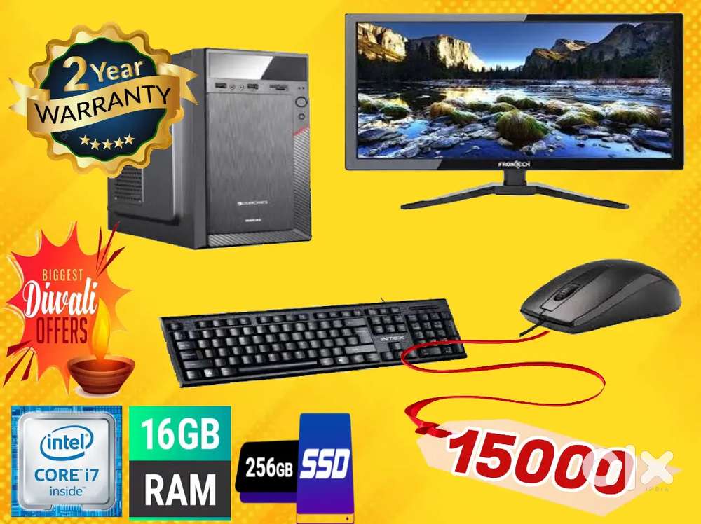 Diwali offer new brand i7 desktop combo set with warrenty only