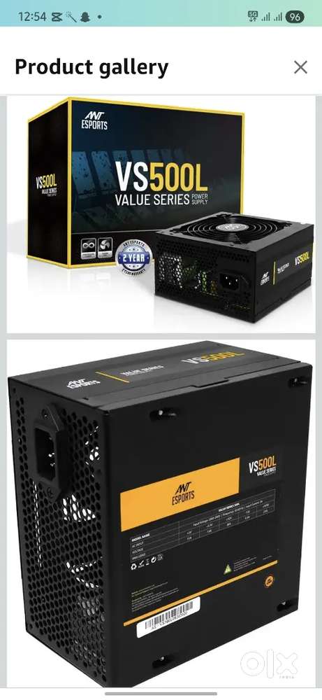 Ant Esports VS500L NonModular High Efficiency Gaming Power Supply/PSU