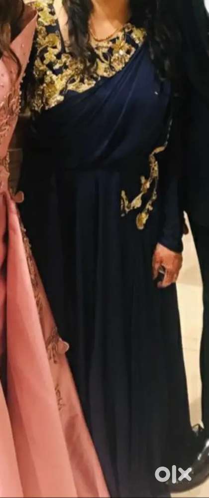 Silk Designer gown with fancy handwork