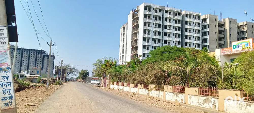 Commercial Plot decent school k pass 80 fit road per