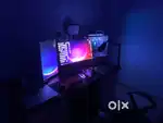 Complete Gaming Setup With 3 Monitors