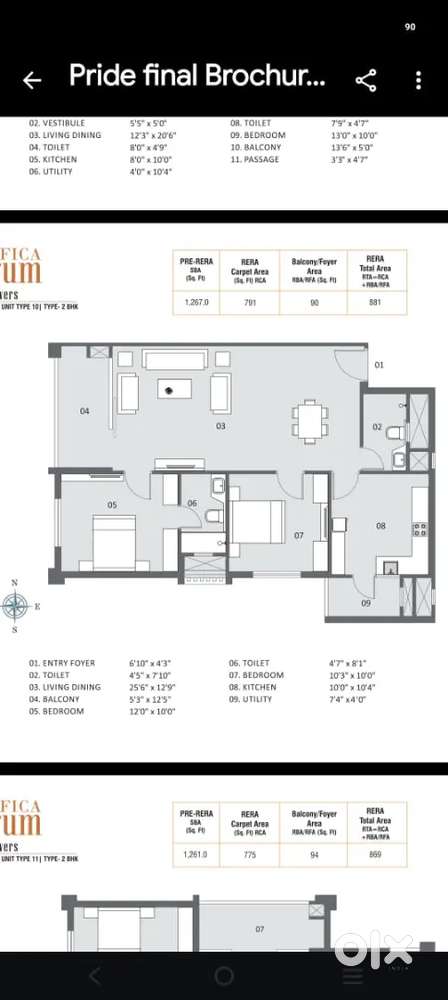 Ready to move 1260 sqft 2bhk spacious east facing apartment