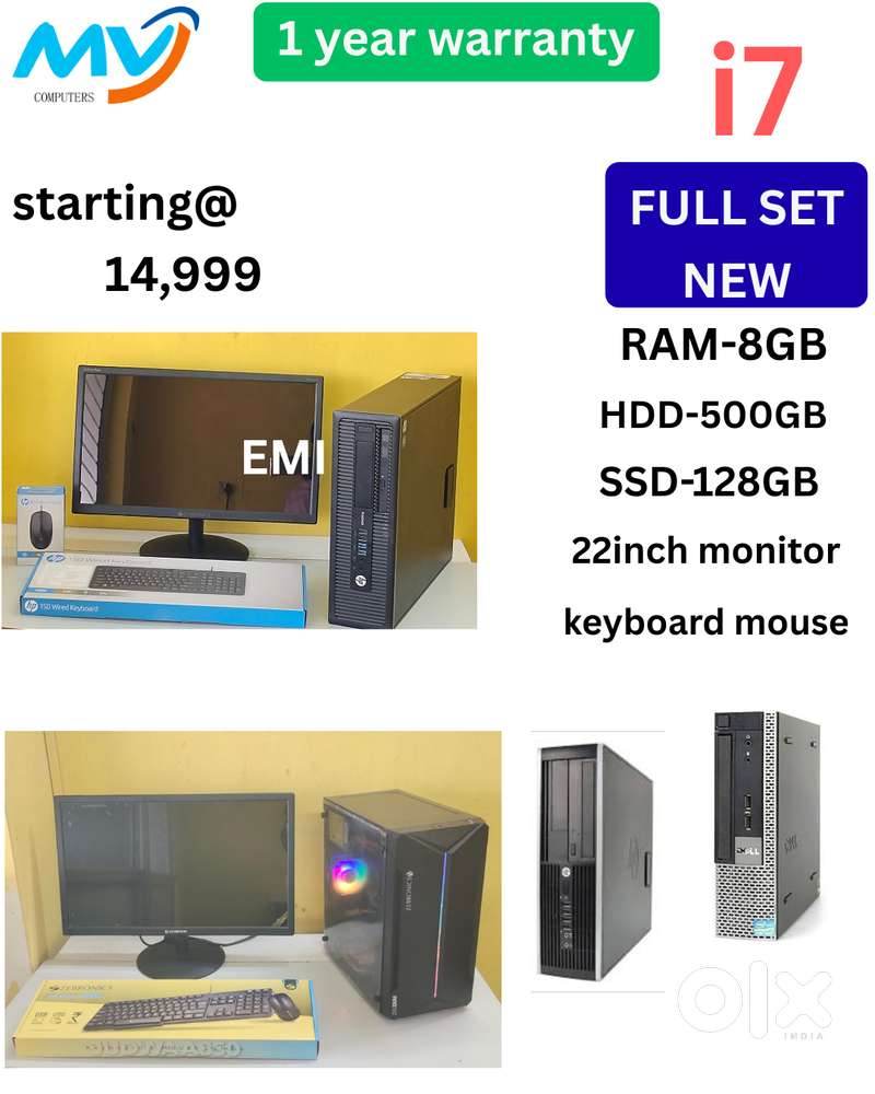 New Full Set  CPU - i7 Process  Monitor  Keyboard Mous