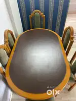 Dining table with glass and 6 chair